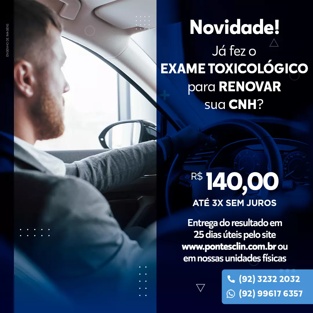 Novidade! Já fez o exame toxicológico para renovar sua CNH