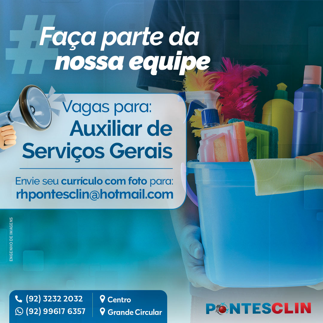 Vagas para Auxiliar de Serviços Gerais